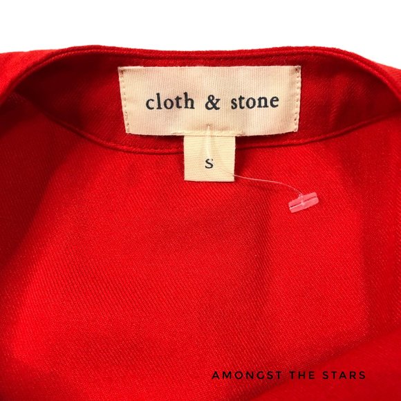 Cloth & Stone Ruffle Open Back Tie Red Blouse Top - Picture 3 of 7